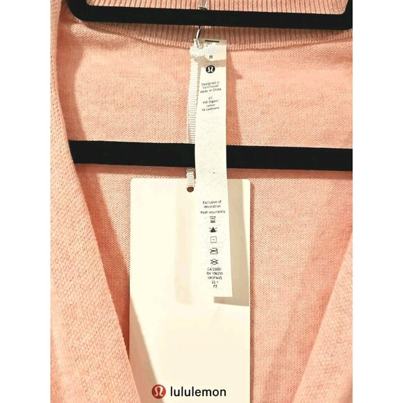Lululemon Crossover Ribbed Waist Sweater Sz 8 Pink Cashmere Comfy Soft Luxury - Picture 4 of 10